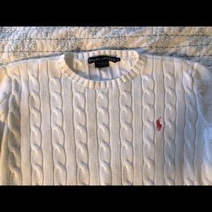 Ralph Lauren Crew neck cable knit sweater small